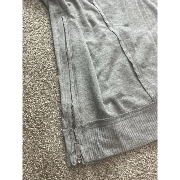 Free People Movement Gray Sweatshirt Oversized Zipper Sides Size Medium - Picture 5 of 9
